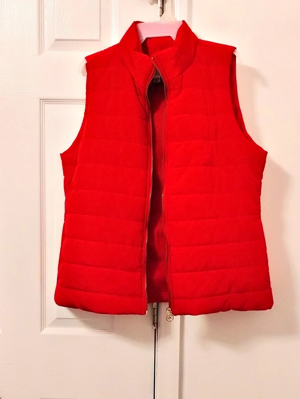 Michael Kors Quilted Puffer Vest Red